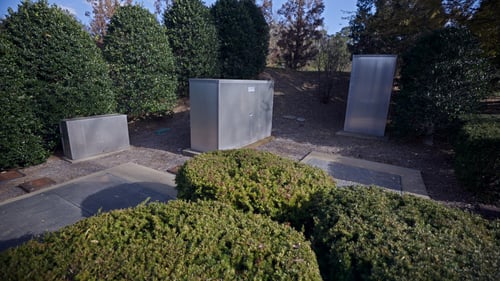 Aluminum enclosure in landscape 